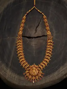 Kushal's Fashion Jewellery Gold-Plated 92.5 Pure Silver Antique Necklace