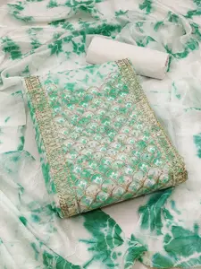 Ishin Floral Embroidered Sequinned Unstitched Dress Material