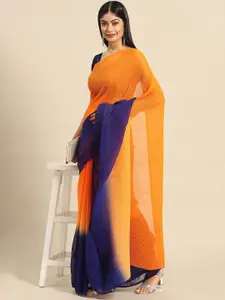 KALINI Colourblocked Poly Crepe Saree
