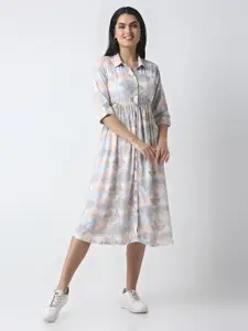 MeeMee Tie and Dye Dyed Maternity Fit & Flare Maxi Dress