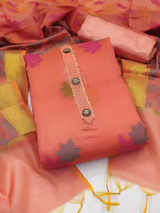 Ishin Floral Woven Design Gotta Patti Unstitched Dress Material