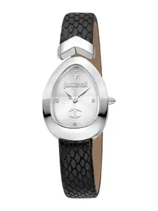 Just Cavalli Women Embellished Dial & Leather Straps Analogue Watch JC1L321L0015