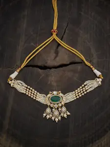 Kushal's Fashion Jewellery Embellished Bridal Kundan  & Beaded Copper Layered Necklace