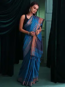 Indethnic Woven Design Zari Jamdani Saree