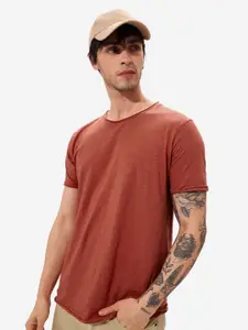 The Souled Store Men Solid Round Neck Cotton T-shirt