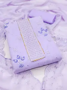 Ishin Floral Embroidered Sequinned Silk Georgette Unstitched Dress Material