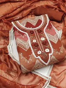 ASISA Floral Embroidered Sequinned Organza Unstitched Dress Material