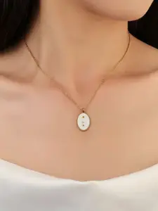 SALTY Gold Plated Stainless Steel Pendant With Chain