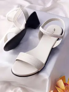 TRASE Open Toe Buckled Sandals with Kitten heels