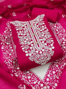 Ishin Floral Embroidered Unstitched Dress Material