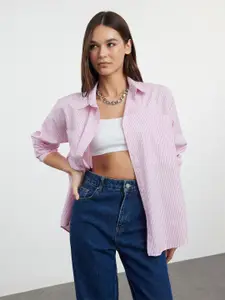 Trendyol Women Opaque Striped Casual Shirt