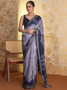 Indethnic Bandhani Zari Handloom Bandhani Saree