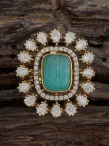 Kushal's Fashion Jewellery Kundan Studded Adjustable Finger Ring