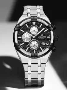 Naviforce Men Brass Dial & Stainless Steel Bracelet Style Straps Analogue Chronograph Watch NF8042 SBS