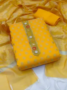 Ishin Ethnic Motifs Woven Design Gotta Patti Unstitched Dress Material