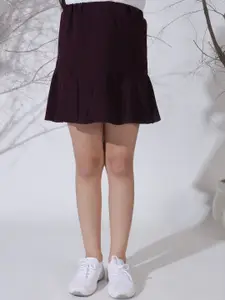 NEUDIS Girls Solid A-Line Above Knee-Length Skirt