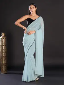 KALINI Embellished Solid Saree with Matching Blouse