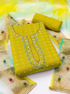 Ishin Woven Designed Beads & Sones Unstitched Dress Material