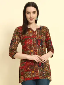 Mialo fashion Ethnic Motifs Printed V-Neck Kurti