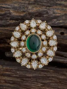 Kushal's Fashion Jewellery Kundan Studded Adjustable Finger Ring