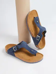 Ginger by Lifestyle Women Buckle Detail T-Strap Flats