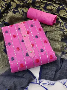 Ishin Floral Woven Design Gotta Patti Unstitched Dress Material