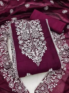 Ishin Floral Embroidered Unstitched Dress Material