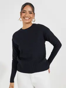 Styli Women Regular Length Regular Fit Sweater With Side Slit