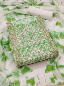 Ishin Floral Embroidered Sequinned Unstitched Dress Material