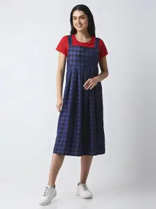 MeeMee Checked Maternity Fit & Flare Maxi Dress