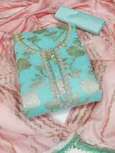 Ishin Floral Woven Design Unstitched Dress Material