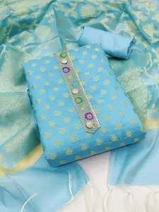 Ishin Ethnic Motifs Woven Design Gotta Patti Unstitched Dress Material