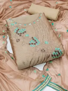 Ishin Ethnic Motifs Embroidered Thread Work Unstitched Dress Material