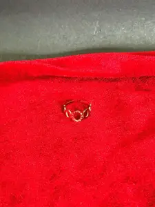 The Jewellery Tale Rose Gold-Plated Rounded Adjustable Finger Ring