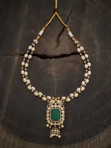 Kushal's Fashion Jewellery Kundan Studded & Beaded Necklace