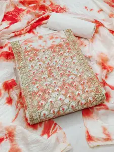 Ishin Tie & Dyed Sequinned Pure Cotton Unstitched Dress Material