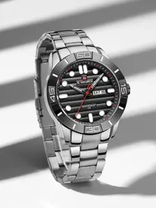 Naviforce Men Brass Dial & Stainless Steel Straps Analogue Watch NF9198 SB