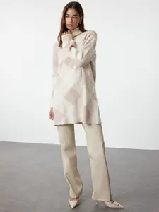 Trendyol Women Checked Longline Pullover