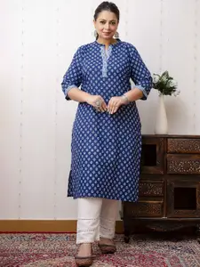 Nayo Ethnic Motifs Printed Cotton Straight Kurta