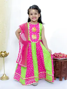 KID1 Girls Printed Ready to Wear Lehenga & Blouse With Dupatta