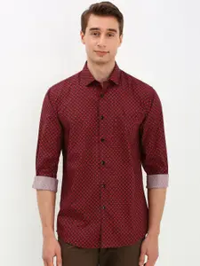 Allen Solly Men Spread Collar Micro Ditsy Printed Cotton Slim Fit Casual Shirt