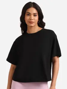 Blissclub Women Drop-Shoulder Sleeves Moisture Wicking Pockets T-shirt