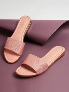 Ginger by Lifestyle Women Embellished Party Open Toe Flats