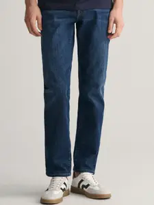 GANT Men Washed Mid-Rise Slim Fit Jeans