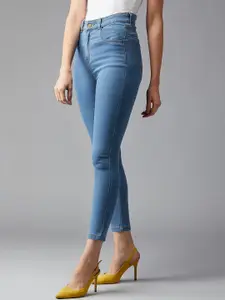 DOLCE CRUDO Skinny High Rise Mild Distress Regular Stretchable Denim Jeans