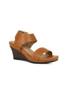 Bata Women Wedge PU Textured Heels