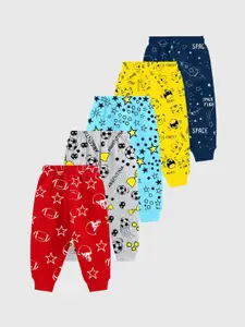 KUCHIPOO Boys Pack Of 5 Cotton Track Pants