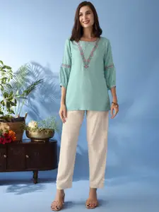 Anouk Floral Embroidered Short Kurti