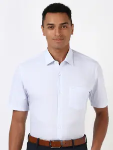 Peter England Men Spread Collar Micro Ditsy Printed Cotton Formal Shirt