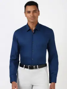 Peter England Men Spread Collar Micro Ditsy Printed Cotton Slim Fit Formal Shirt